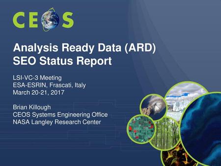 Analysis Ready Data (ARD) SEO Status Report
