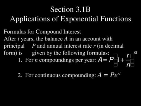 Applications of Exponential Functions