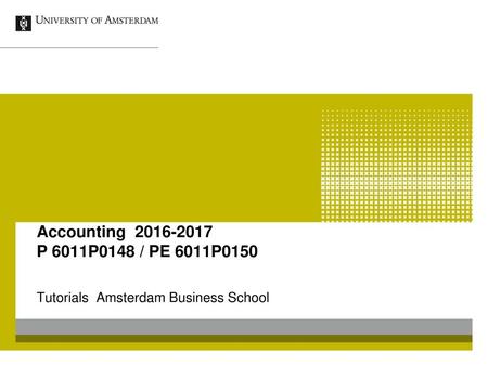 Tutorials Amsterdam Business School