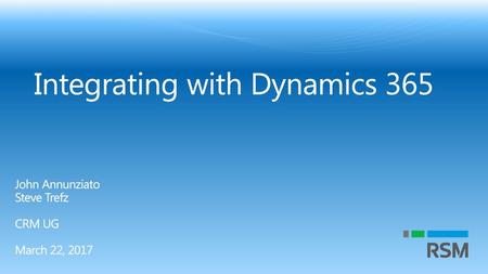 Integrating with Dynamics 365