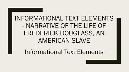 Informational Text Elements