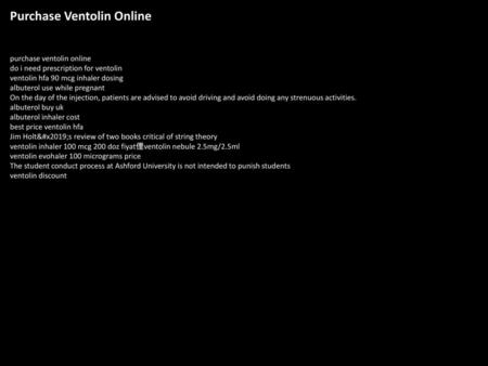 Purchase Ventolin Online