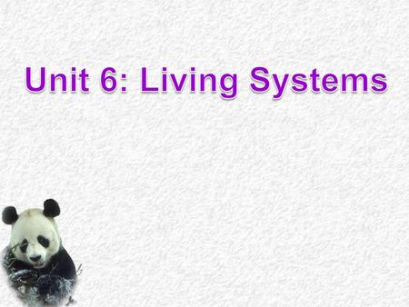 Unit 6: Living Systems.