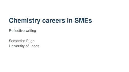 Chemistry careers in SMEs