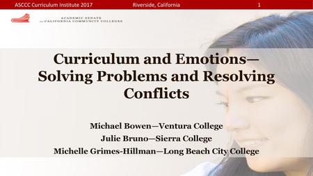 Curriculum and Emotions— Solving Problems and Resolving Conflicts