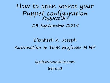 How to open source your Puppet configuration