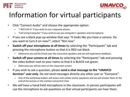 Information for virtual participants