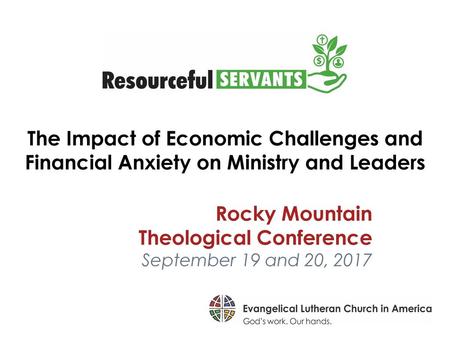 Rocky Mountain Theological Conference September 19 and 20, 2017