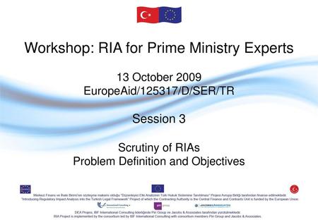 Scrutiny of RIAs Problem Definition and Objectives