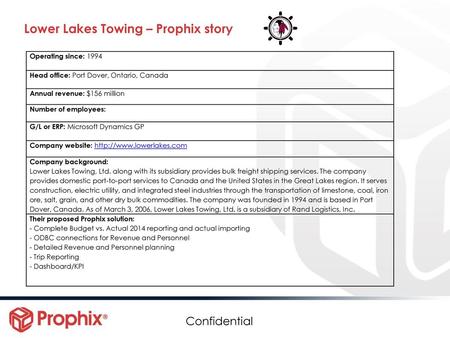 Lower Lakes Towing – Prophix story