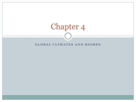 Global Climates and biomes