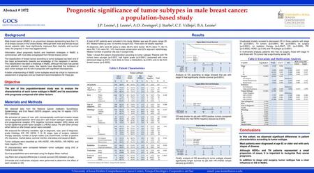 Prognostic significance of tumor subtypes in male breast cancer:
