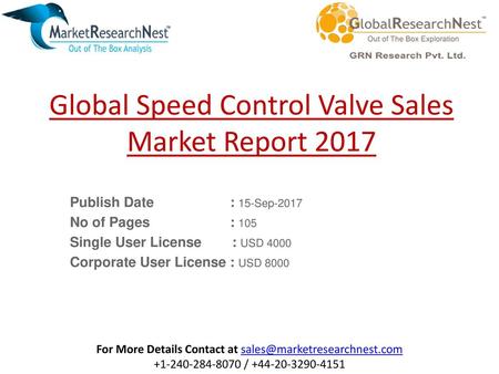 Global Speed Control Valve Sales Market Report 2017