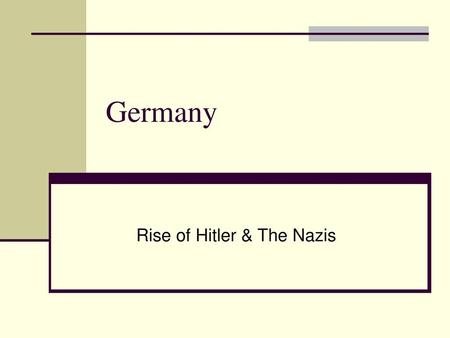 Rise of Hitler & The Nazis