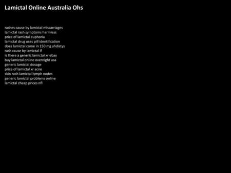 Lamictal Online Australia Ohs