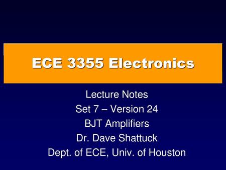 Dept. of ECE, Univ. of Houston