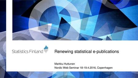 Renewing statistical e-publications