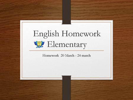 English Homework Elementary