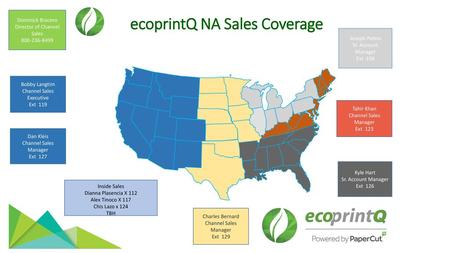 ecoprintQ NA Sales Coverage