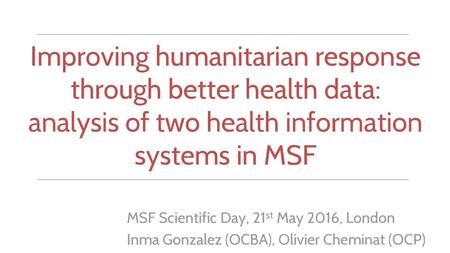 Improving humanitarian response through better health data:
