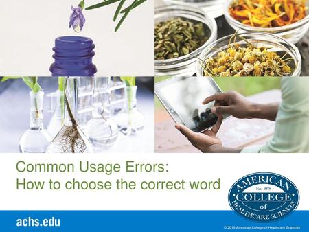 Common Usage Errors: How to choose the correct word