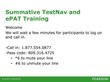 Summative TestNav and ePAT Training