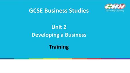 GCSE Business Studies Unit 2 Developing a Business Training.