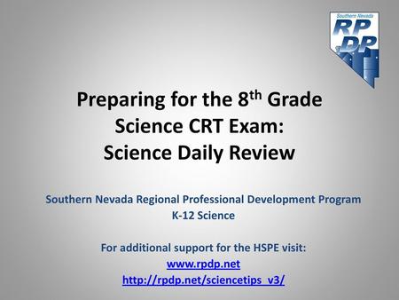 Preparing for the 8th Grade Science CRT Exam: Science Daily Review