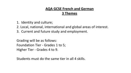 AQA GCSE French and German