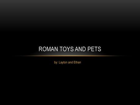 Roman Toys and Pets by: Layton and Ethan.