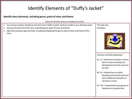 Identify Elements of “Duffy’s Jacket”