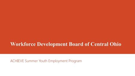 Workforce Development Board of Central Ohio
