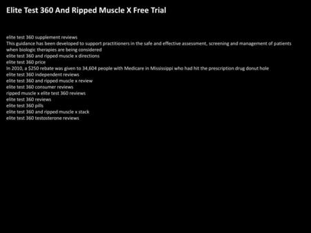 Elite Test 360 And Ripped Muscle X Free Trial