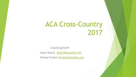 ACA Cross-Country 2017 Coaching Staff: Jesse Heard