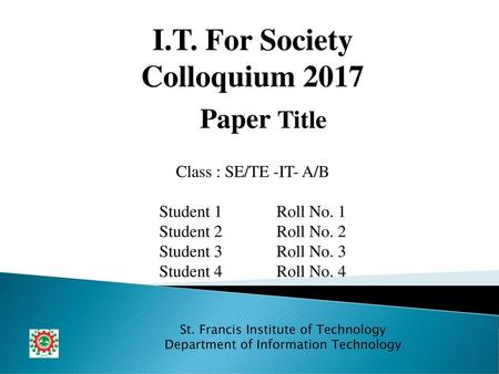 I.T. For Society Colloquium 2017