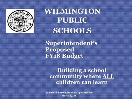 WILMINGTON PUBLIC SCHOOLS