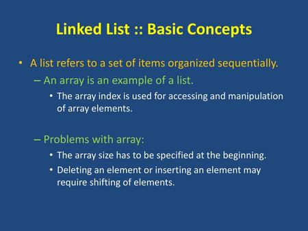 Linked List :: Basic Concepts
