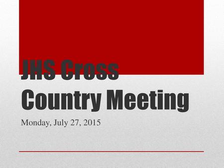 JHS Cross Country Meeting