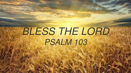 Bless The Lord Psalm 103.