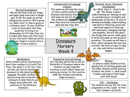 Dinosaurs Nursery Week 4