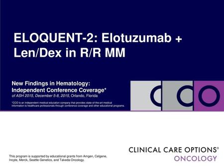 ELOQUENT-2: Elotuzumab + Len/Dex in R/R MM