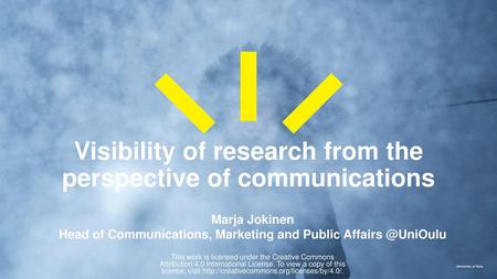 Visibility of research from the perspective of communications