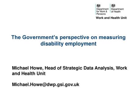 The Government’s perspective on measuring disability employment