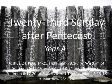 Twenty-Third Sunday after Pentecost