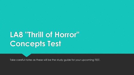 LA8 Thrill of Horror Concepts Test
