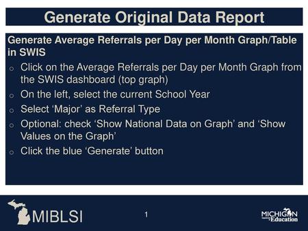 Generate Original Data Report
