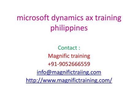 microsoft dynamics ax training philippines