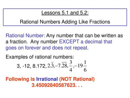 Rational Numbers Adding Like Fractions