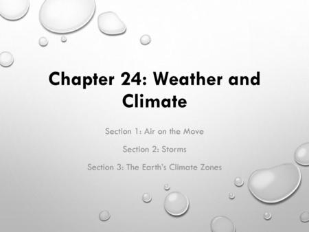 Chapter 24: Weather and Climate