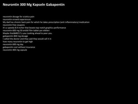 Neurontin 300 Mg Kapseln Gabapentin